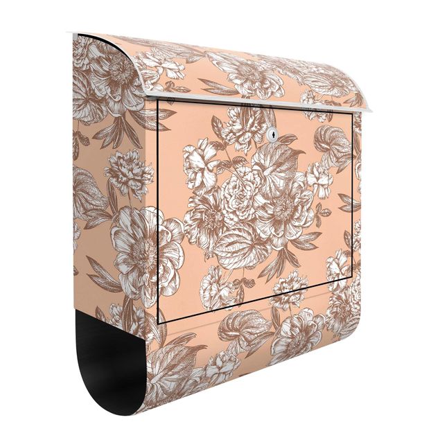 Letterbox - Copper Engraving Flower Bouquet