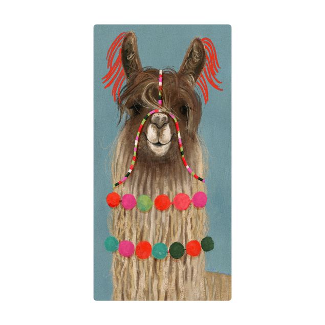 Cork mat - Lama With Jewellery I - Portrait format 1:2