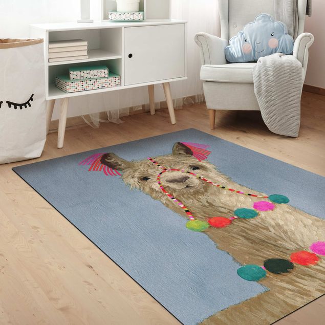 blue runner rug Lama With Jewellery IV