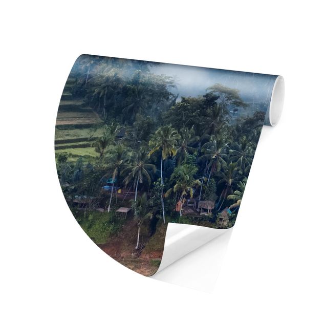 Self-adhesive round wallpaper - Landscape In Bali