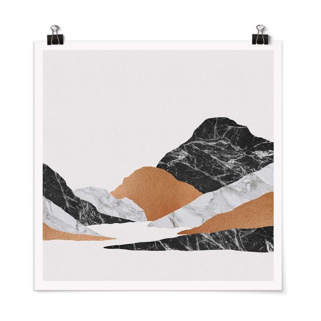 Poster - Landscape In Marble And Copper II