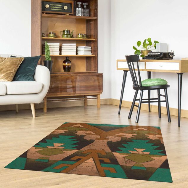 large multi coloured rugs Latin American Ethno Pattern
