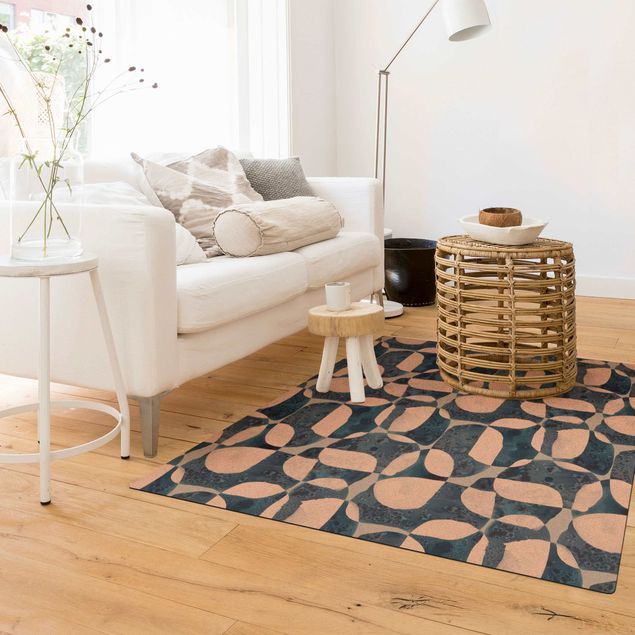 Blue rugs Living Stones Pattern In Blue