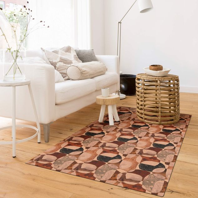 dining room area rugs Living Stones Pattern In Brown
