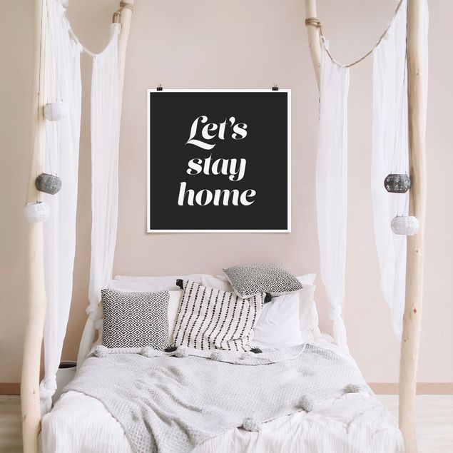 Poster - Let's stay home Typo