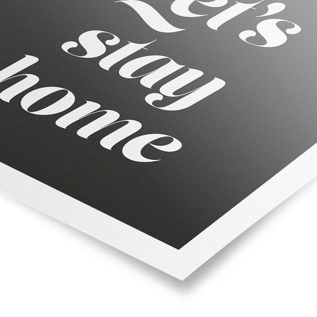 Poster - Let's stay home Typo