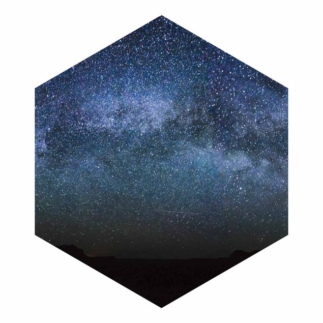 Self-adhesive hexagonal pattern wallpaper - Shining Stars In Night Sky