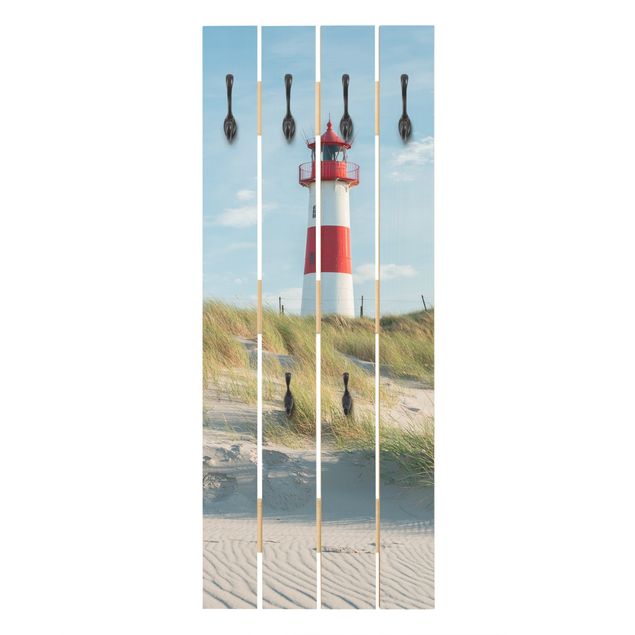 Wooden coat rack - Lighthouse At The North Sea