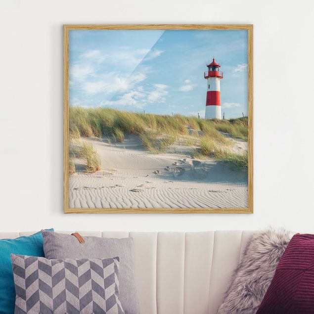 Framed poster - Lighthouse At The North Sea