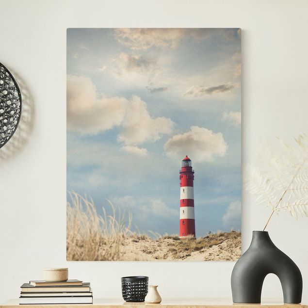 Natural canvas print - Lighthouse Betwen Dunes - Portrait format 3:4