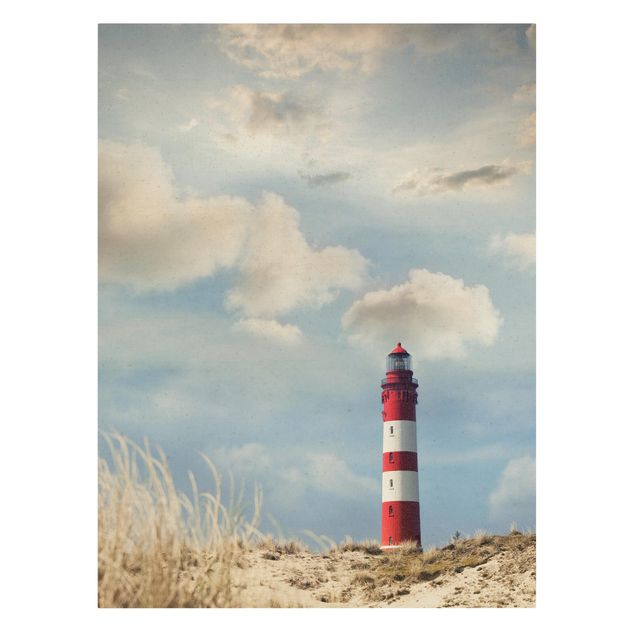 Natural canvas print - Lighthouse Betwen Dunes - Portrait format 3:4