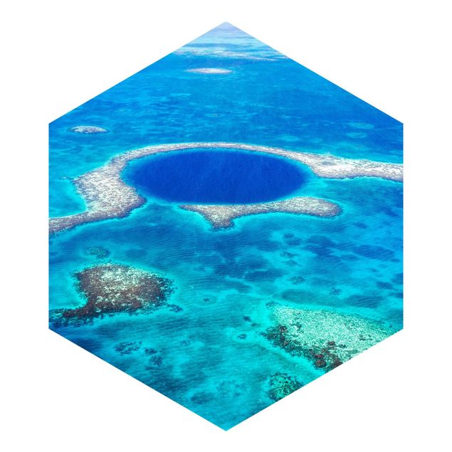 Self-adhesive hexagonal pattern wallpaper - Lighthouse Reef Of Belize