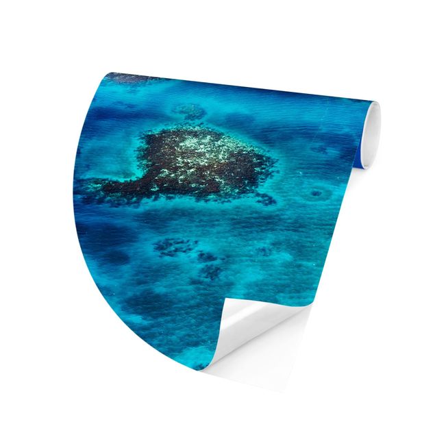 Self-adhesive round wallpaper - Lighthouse Reef Of Belize