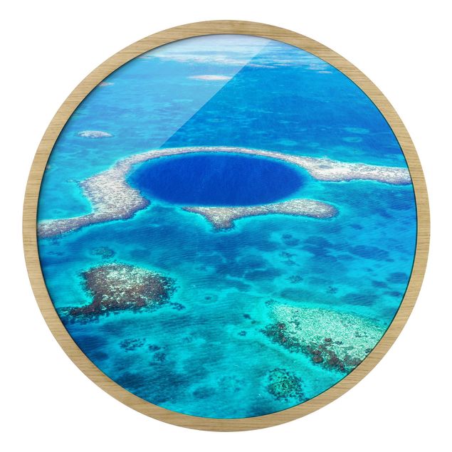 Circular framed print - Lighthouse Reef Of Belize