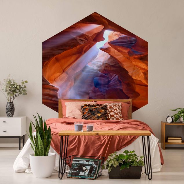 Self-adhesive hexagonal pattern wallpaper - Play Of Light In Antelope Canyon