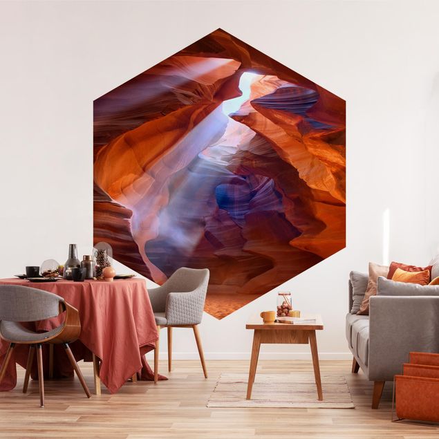 Self-adhesive hexagonal pattern wallpaper - Play Of Light In Antelope Canyon