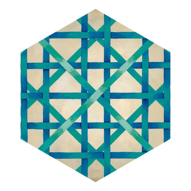 Self-adhesive hexagonal pattern wallpaper - Light And Ribbon Blue