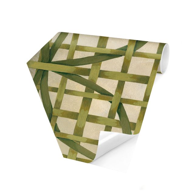 Self-adhesive hexagonal pattern wallpaper - Light And Ribbon Green