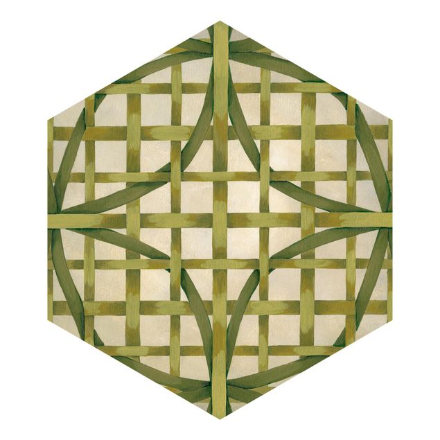 Self-adhesive hexagonal pattern wallpaper - Light And Ribbon Green