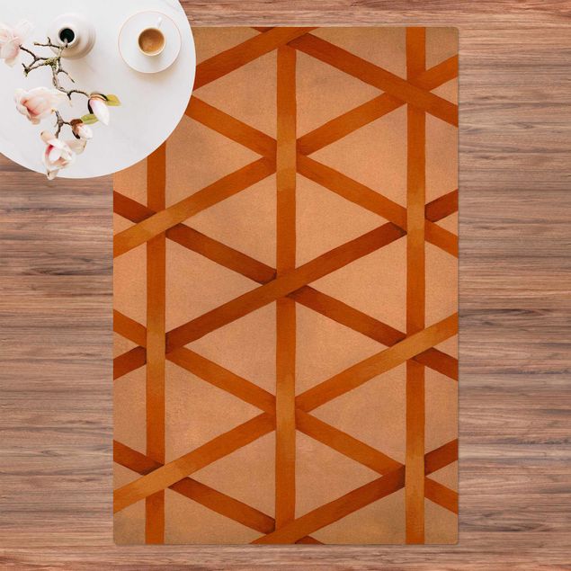 contemporary rugs Light And Ribbon Orange