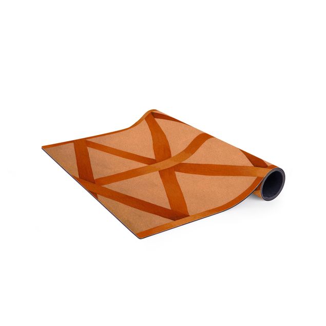 rug under dining table Light And Ribbon Orange