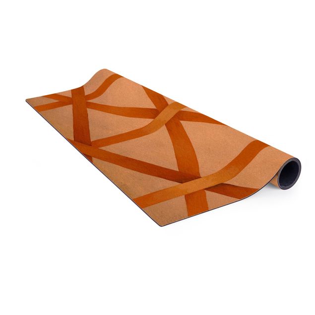 large floor mat Light And Ribbon Orange
