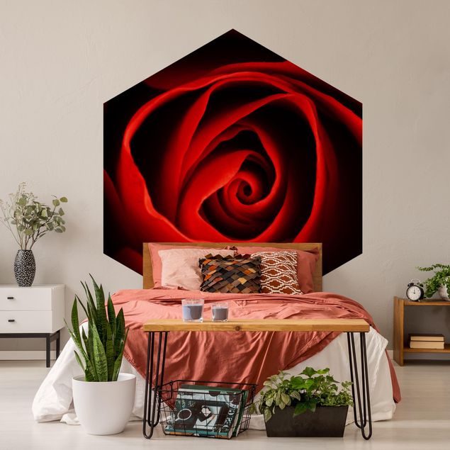 Self-adhesive hexagonal pattern wallpaper - Lovely Rose