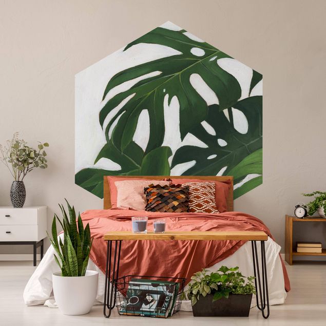 Self-adhesive hexagonal pattern wallpaper - Favorite Plants - Monstera