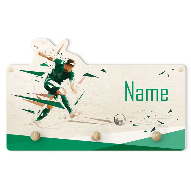 Coat rack for children - Favourite Club Grass Green With Customised Name