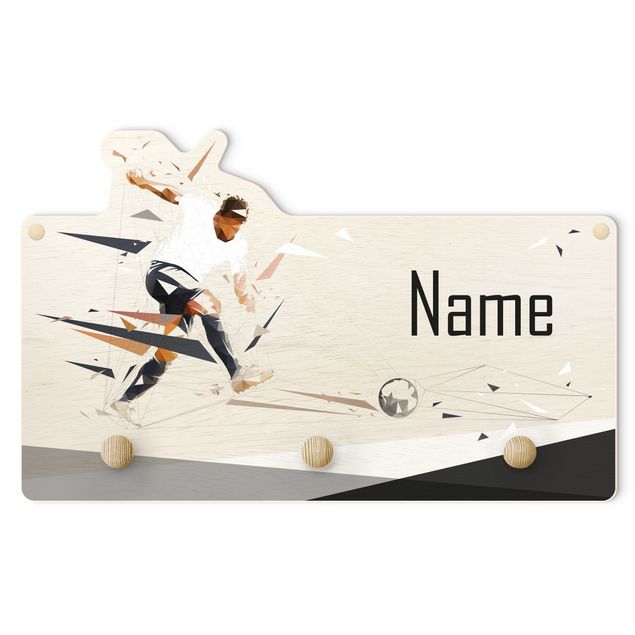 Coat rack for children - Favourite Club White Black With Customised Name