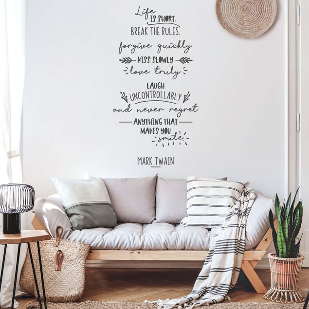 Family wall art stickers Life Is Short, Break The Rules