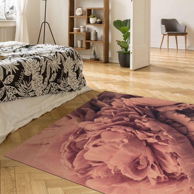 Floral rugs Purple Peony Blossoms