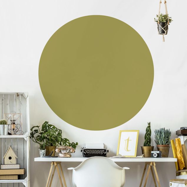 Self-adhesive round wallpaper - Lime Green Bamboo