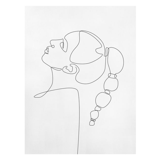 Canvas print - Line Art - Dreamy Girl Pony Tail - Portrait format 3:4