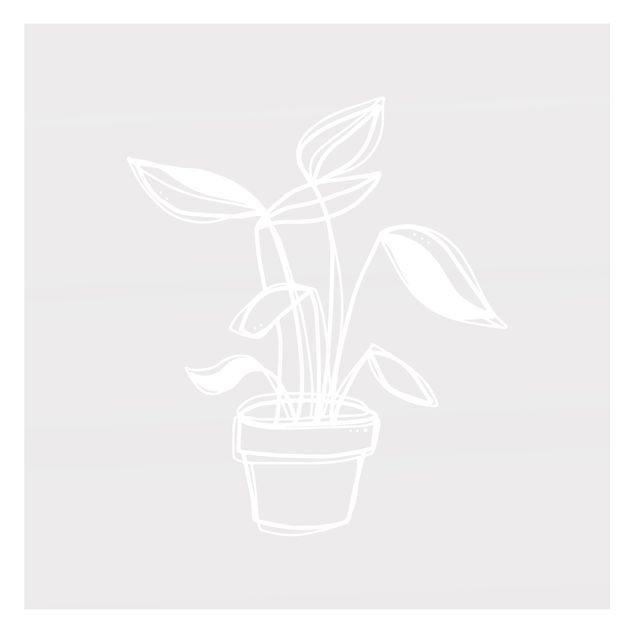 Window film - Line Art - Small Potted Plant