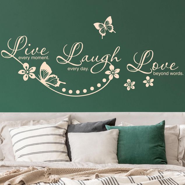 Wall sticker - Live Laugh Love Flowers & Butterflies