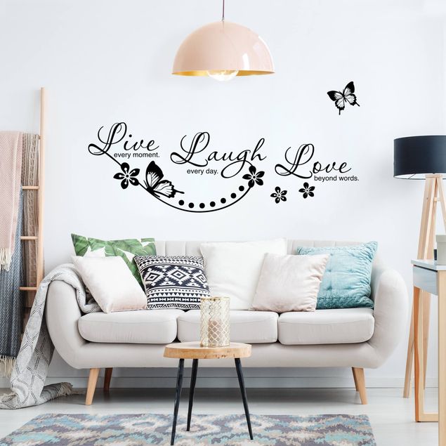 Wall stickers love Live Laugh Love Flowers & Butterflies