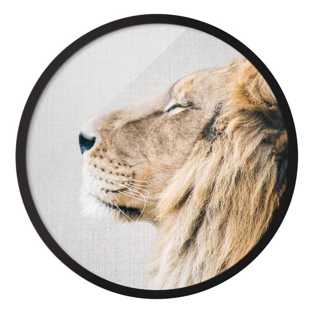 Circular framed print - Lion Leopold