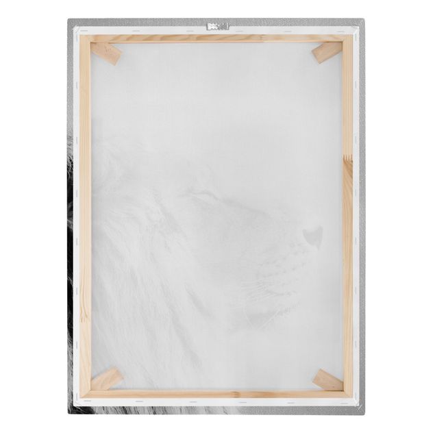 Canvas print - Lion Leopold Black And White - Portrait format 3:4