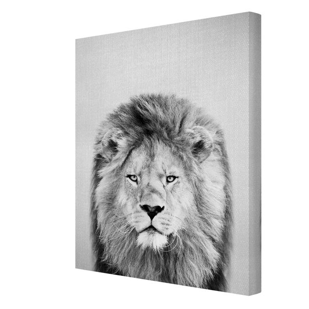 Canvas print - Lion Linus Black And White - Portrait format 3:4