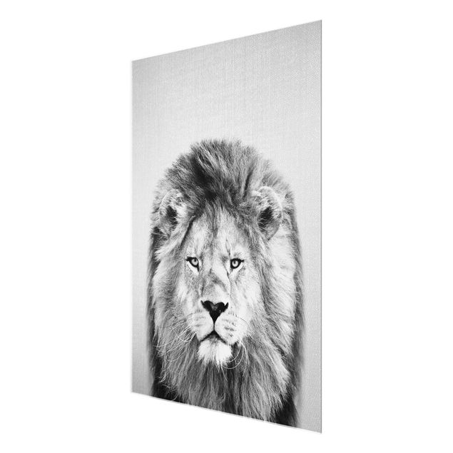 Glass print - Lion Linus Black And White