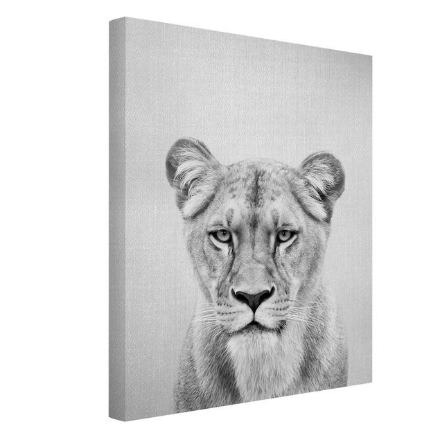 Canvas print - Lioness Lisa Black And White - Portrait format 3:4