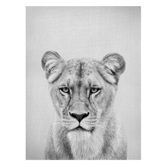 Canvas print - Lioness Lisa Black And White - Portrait format 3:4