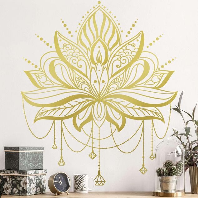 Mandala wall art stickers Lotus mit Ketten