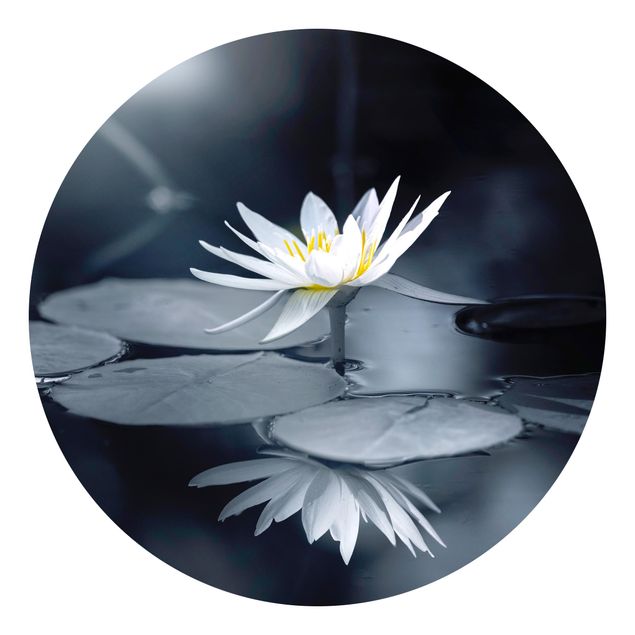 Self-adhesive round wallpaper - Lotus Reflection In The Water