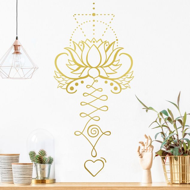 Wall stickers plants Lotus Unalome With Heart