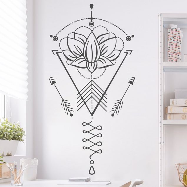 Wall stickers plants Lotus Unalome With Arrows