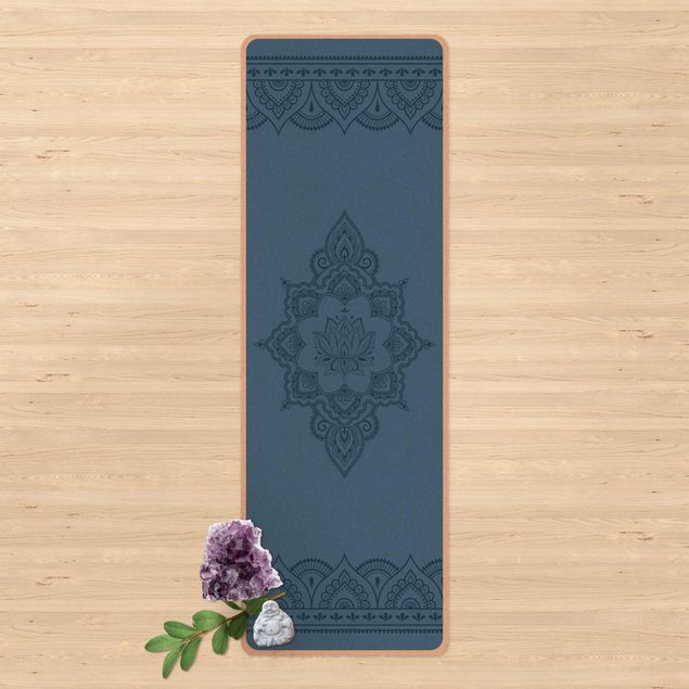 Yoga mat - Lotus Flower Indian Ornament