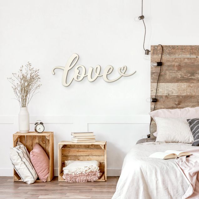 Wooden wall decoration 3D Text - love Handlettering