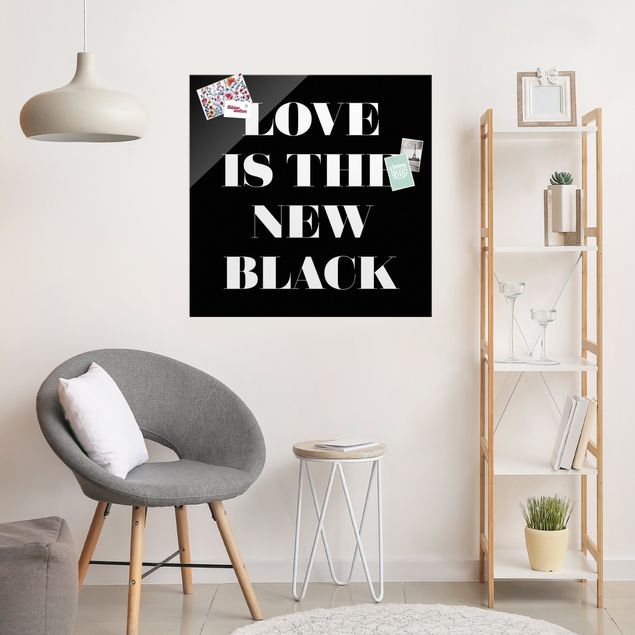 Glas Magnetboard Love Is The New Black
